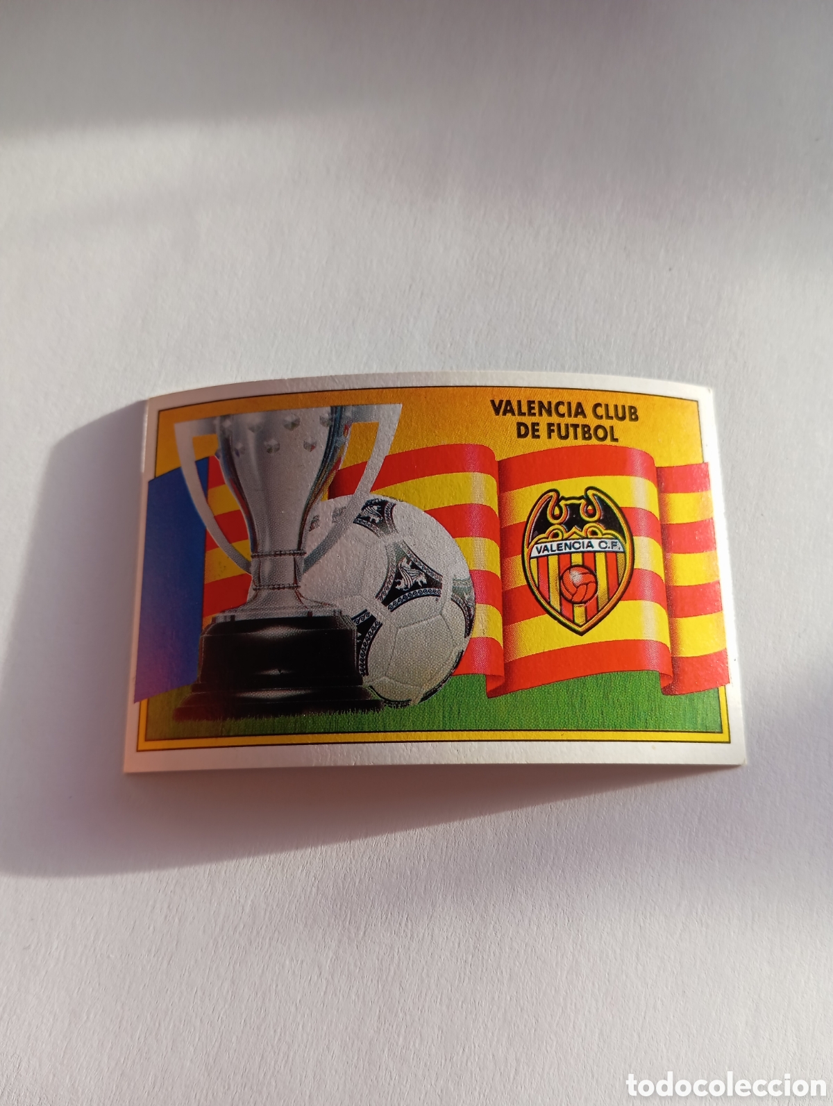 Cromos de F&uacute;tbol: ESCUDO Valencia Liga Este 1990 1991 Panini 90 91 NUEVO SIN PEGAR