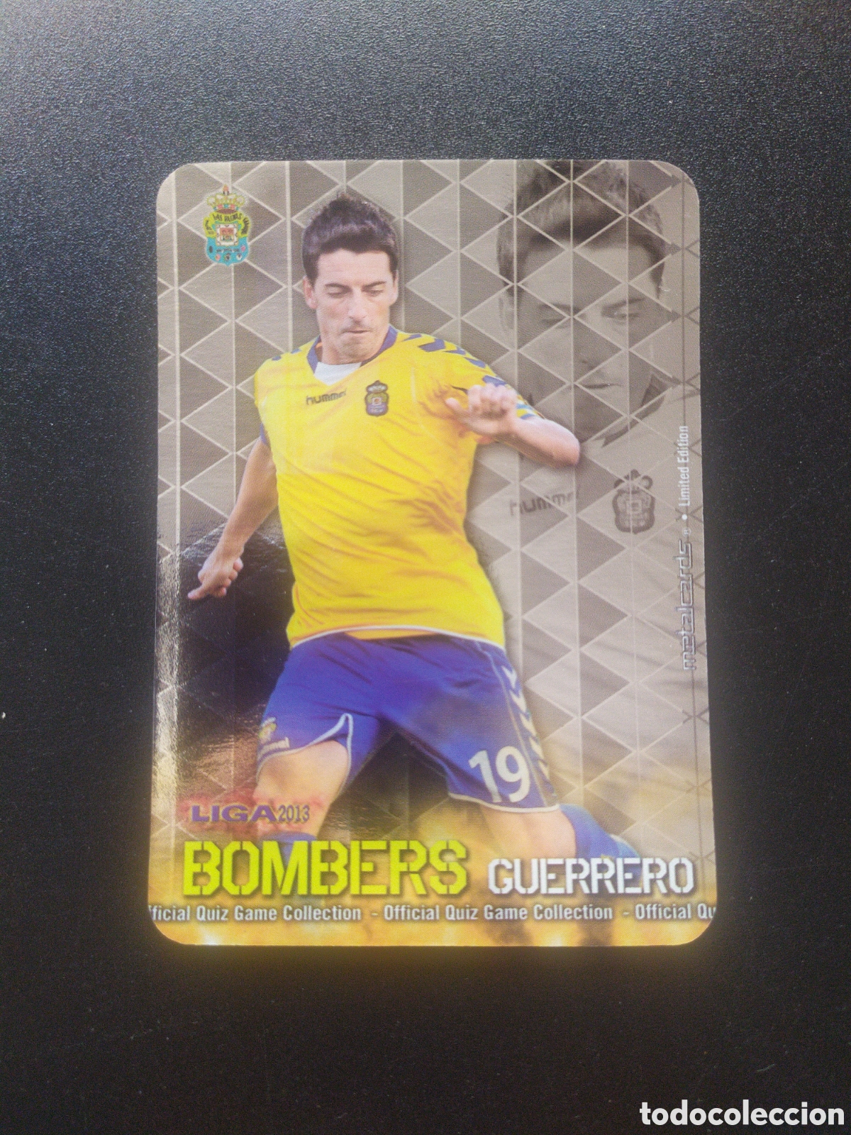 Cromos de F&uacute;tbol: Mundicromo fichas Liga 2012 2013 12 13 Javi Guerrero bombers limited edition liso Las Palmas