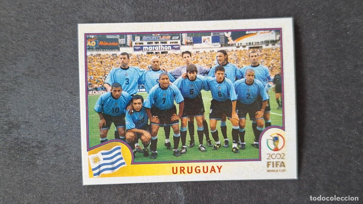 Figurine di Calcio: L2 EQUIPO SELECCION URUGUAY 61 MUNDIAL KOREA Y JAPON 2002 PANINI NUNCA PEGADO SIN PEGAR