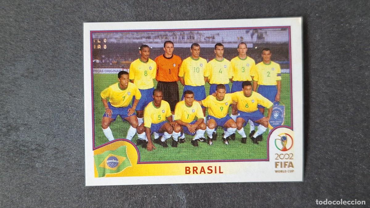 Cromos de F&uacute;tbol: L2 EQUIPO SELECCION BRASIL 169 MUNDIAL KOREA Y JAPON 2002 PANINI NUNCA PEGADO SIN PEGAR
