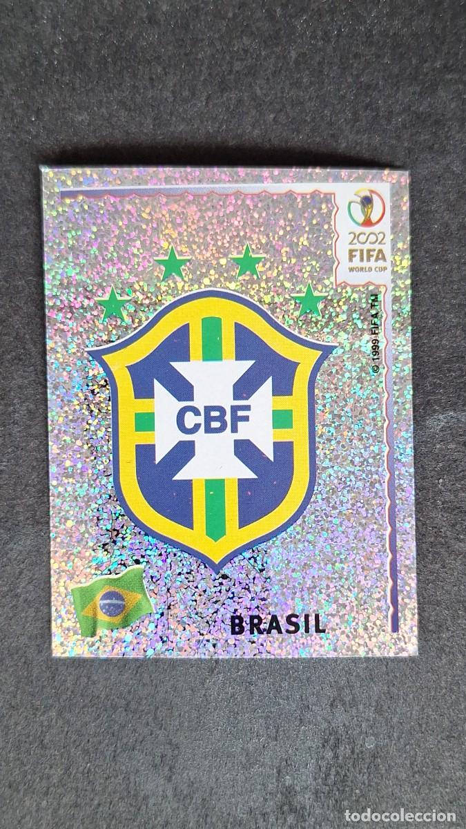 Cromos de F&uacute;tbol: L2 ESCUDO SELECCION BRASIL 170 MUNDIAL KOREA Y JAPON 2002 PANINI NUNCA PEGADO SIN PEGAR