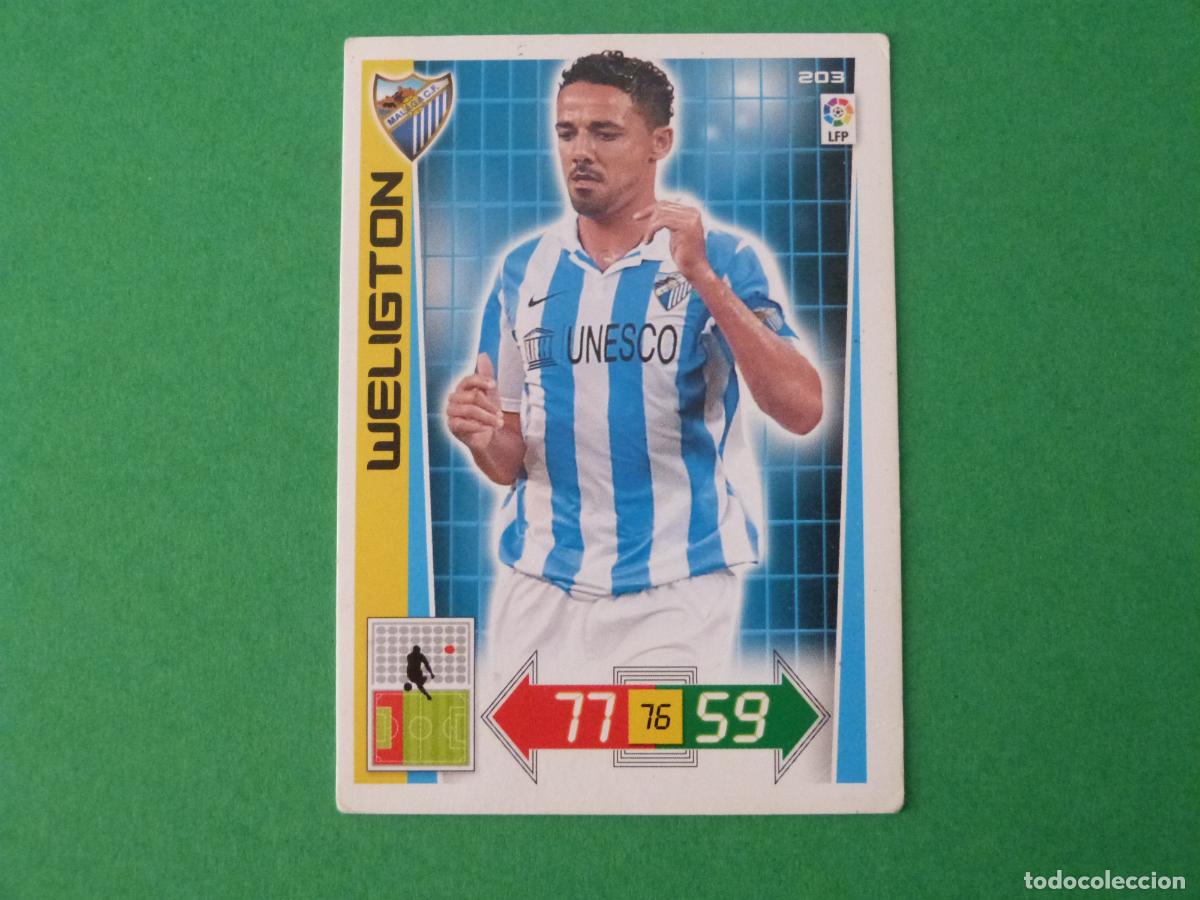 Cromos de F&uacute;tbol: TRADING CARD FUTBOL WELIGTON MALAGA C.F. N&ordm; 203 LIGA ADRENALYN XL 2012-2013/12-13