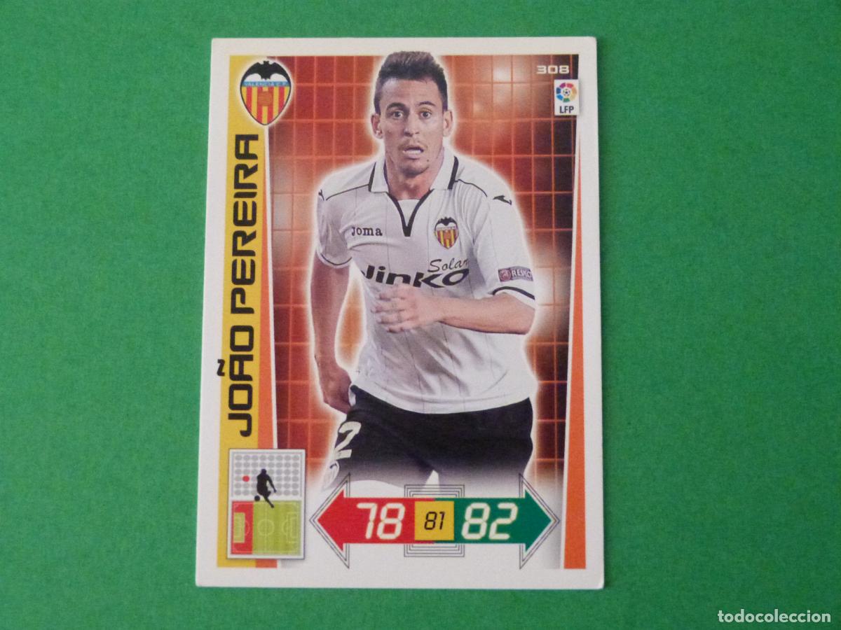 Football Stickers: TRADING CARD FUTBOL JOAO PEREIRA VALENCIA C.F. N&ordm; 308 LIGA ADRENALYN XL 2012-2013/12-13