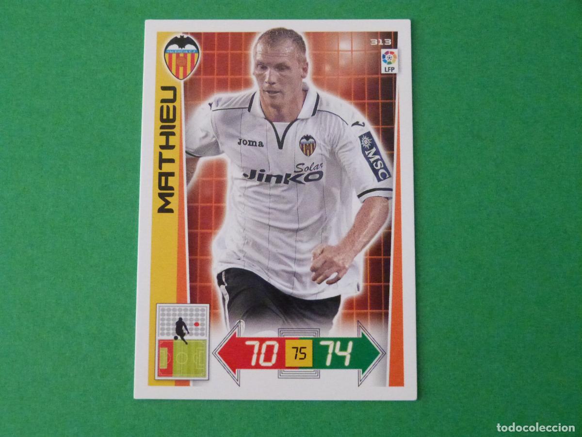 Fu&szlig;ball-Sticker: TRADING CARD FUTBOL MATHIEU VALENCIA C.F. N&ordm; 313 LIGA ADRENALYN XL 2012-2013/12-13