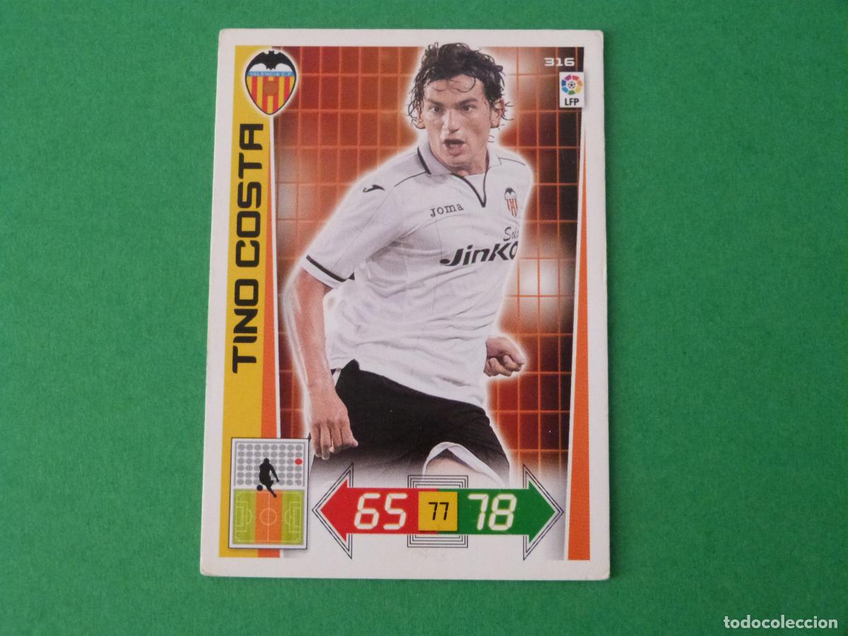 Cromos de F&uacute;tbol: TRADING CARD FUTBOL TINO COSTA VALENCIA C.F. N&ordm; 316 LIGA ADRENALYN XL 2012-2013/12-13