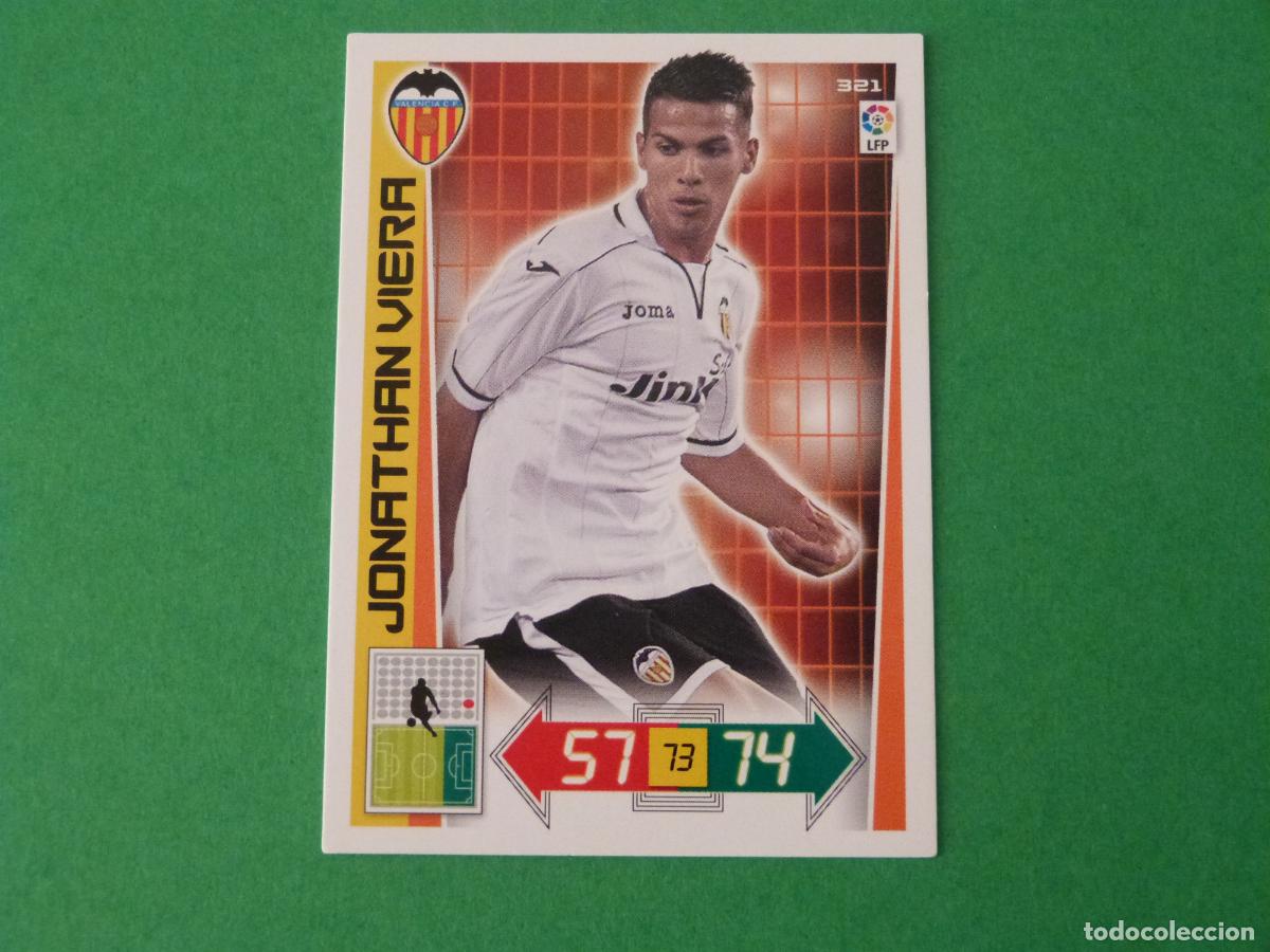 Cromos de F&uacute;tbol: TRADING CARD FUTBOL JONATHAN VIERA VALENCIA C.F. N&ordm; 321 LIGA ADRENALYN XL 2012-2013/12-13