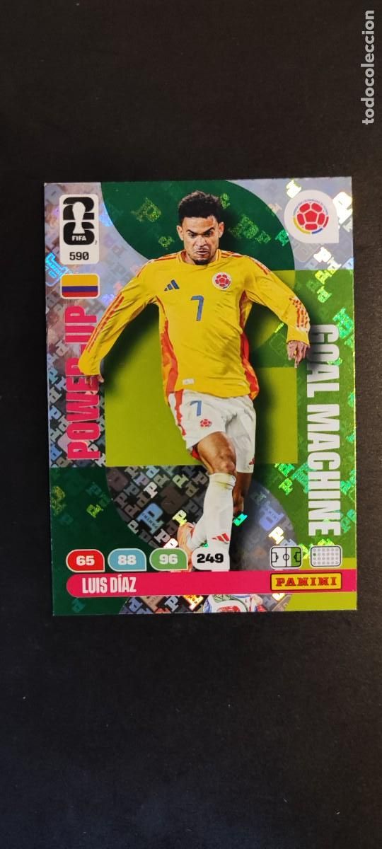 Cromos de F&uacute;tbol: ADRENALYN XL FIFA WORLD CUP 2026 CARD POWER-UP LUIS DIAZ COLOMBIA # 590 PANINI