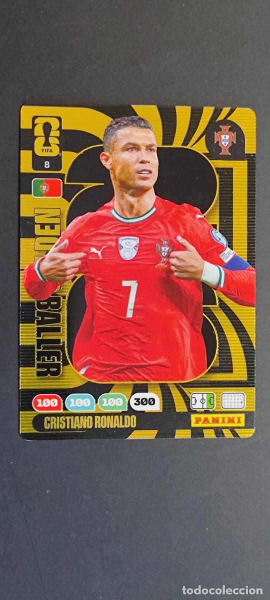 Cromos de F&uacute;tbol: ADRENALYN XL FIFA WORLD CUP 2026 CARD GOLDEN BALLER CRISTIANO RONALDO PORTUGAL # 8 PANINI