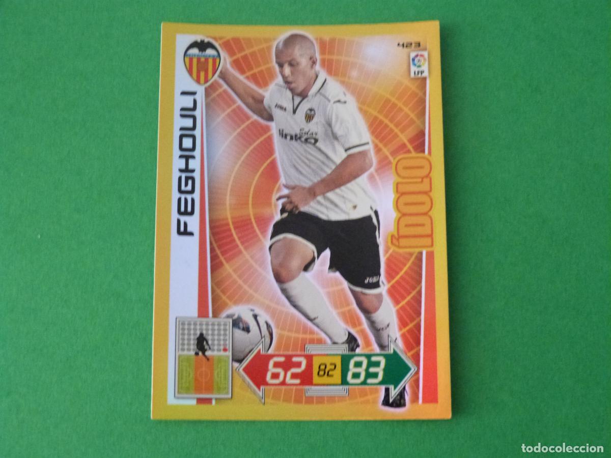 Cromos de F&uacute;tbol: TRADING CARD FUTBOL FEGHOULI VALENCIA C.F. N&ordm; 423 LIGA ADRENALYN XL 2012-2013/12-13