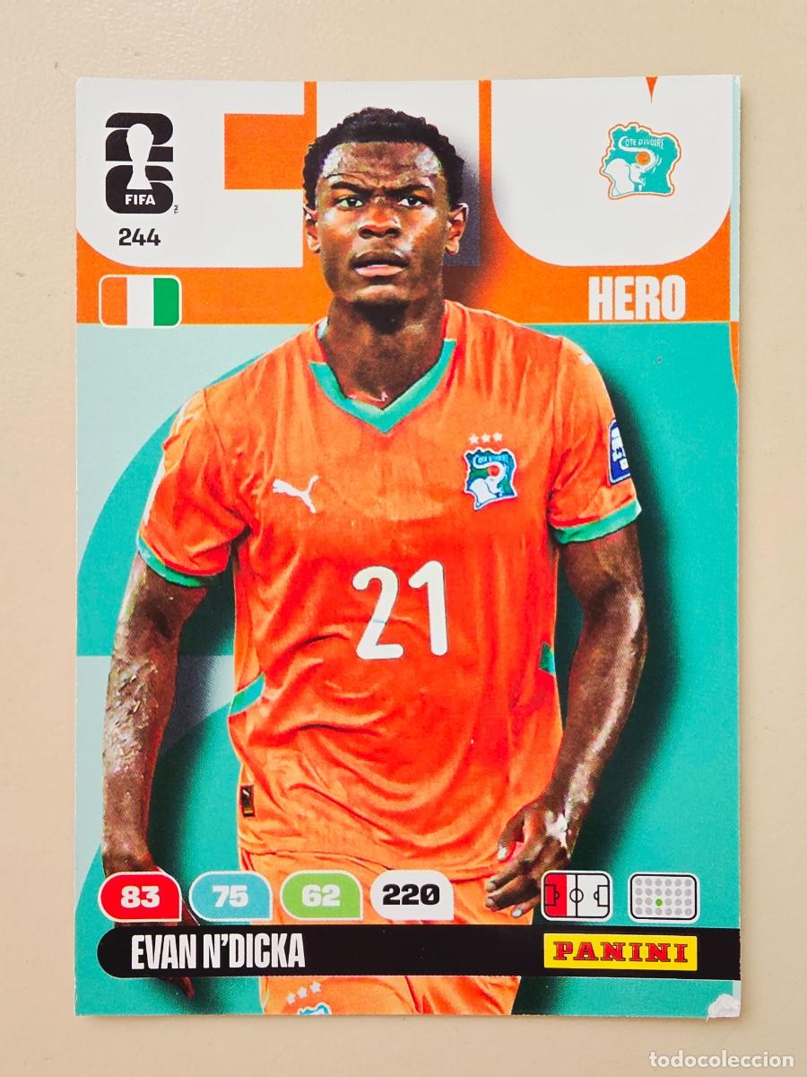 Cartes &agrave; collectionner de Football: 244 Evan N'Dicka, Hero, Costa de Marfil, Adrenalyn XL Fifa World Cup 2026 Mundial 26