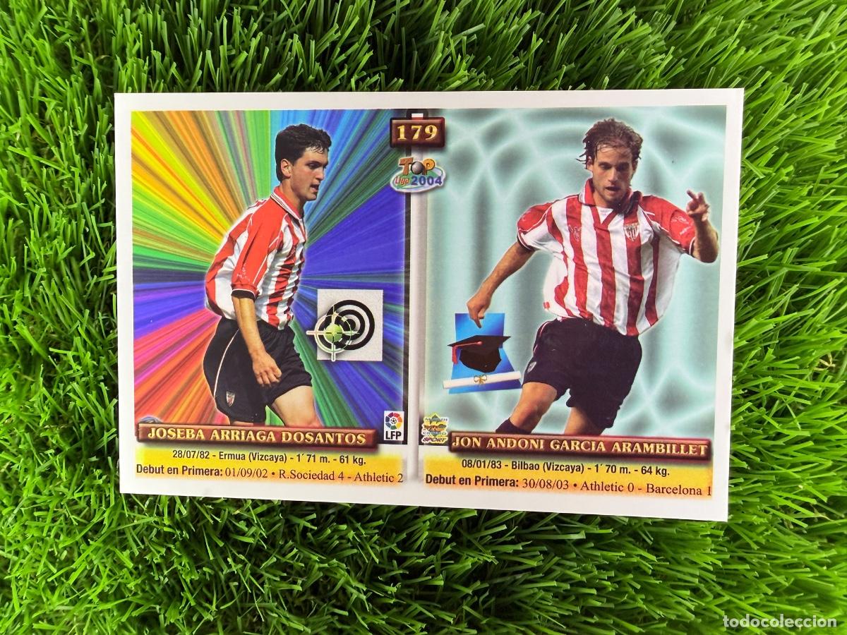 Cromos de F&uacute;tbol: N&ordm; 179 Iraola - Bordas - Arriaga - Arambillet Athletic Club Mundicromo Top Liga 03 04