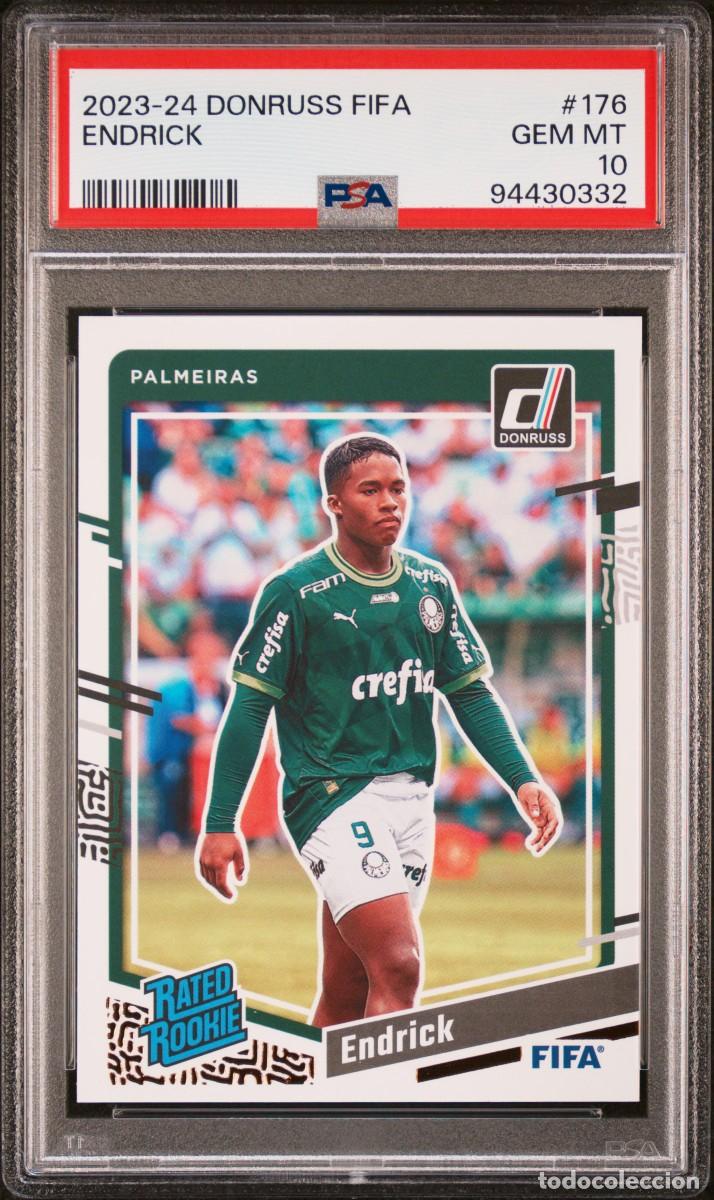 Cromos de F&uacute;tbol: Rookie Endrick #176 Palmeiras Panini Donruss Fifa 2023 24 PSA 10