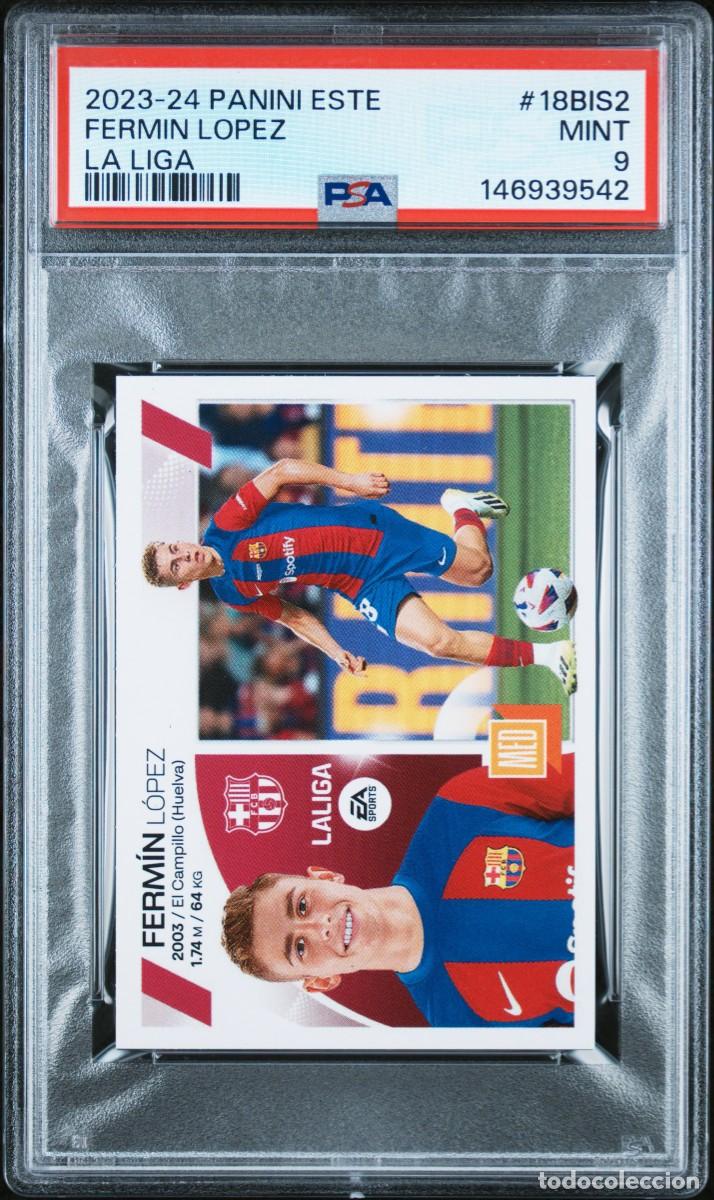 Cromos de F&uacute;tbol: Rookie Fermin Lopez #18BIS2 FC Barcelona Panini Liga Este 2023 2024 PSA 9