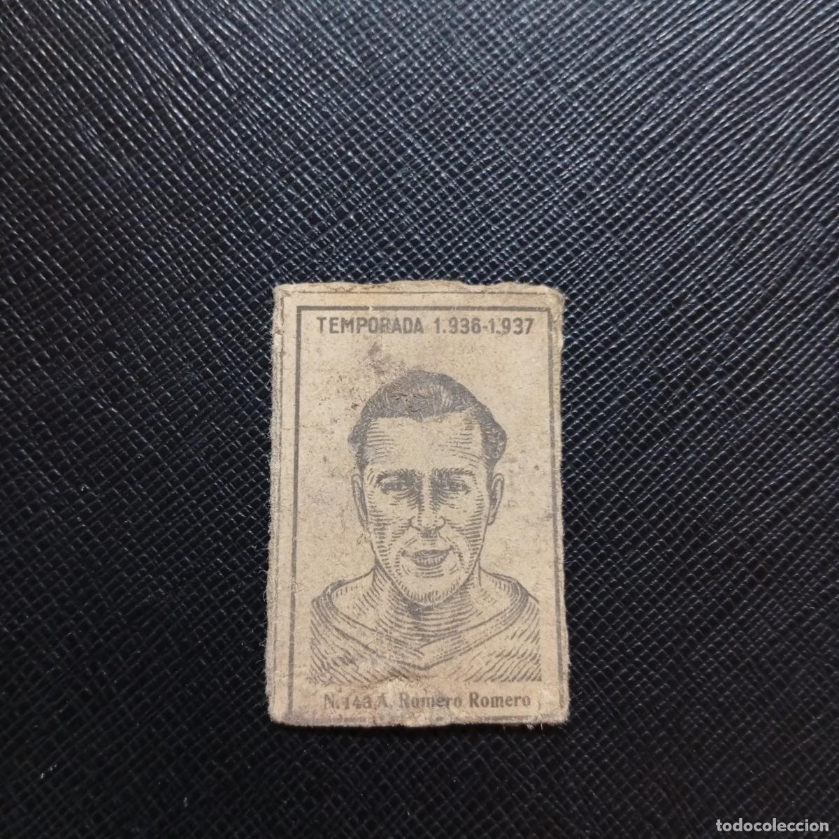 Cromos de F&uacute;tbol: 143 ROMERO ROMERO CERILLAS Y FOSFOROS 1936 1937 LIGA 36 37 FUTBOL CROMO - A184 PG51