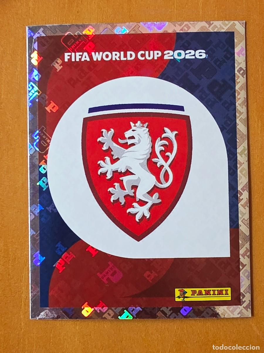 Cromos de F&uacute;tbol: CZE 1 Escudo logo emblema Rep&uacute;blica Checa, Chequia, Panini FIFA World Cup Mundial 2026 Sticker