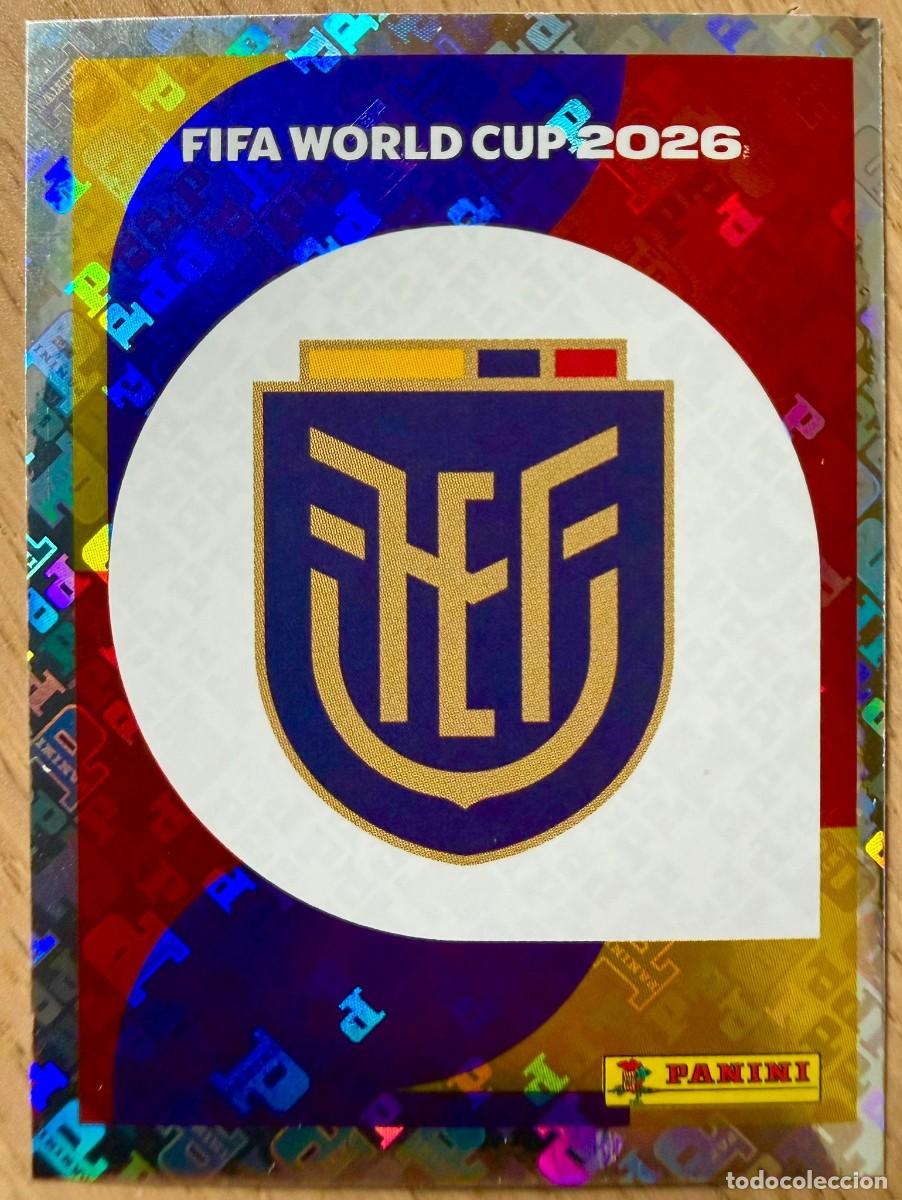 Cromos de F&uacute;tbol: ECU1 ECU 1 ESCUDO ECUADOR MUNDIAL FIFA WORLD CUP 2026 26 STICKER CROMO PANINI SIN PEGAR
