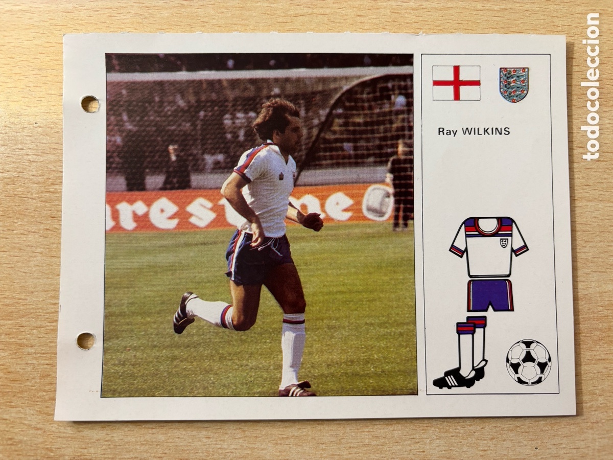 Cromos de F&uacute;tbol: # 84 Ray Wilkins Inglaterra Las Estrellas del Mundial 82 mide 18x14 cm