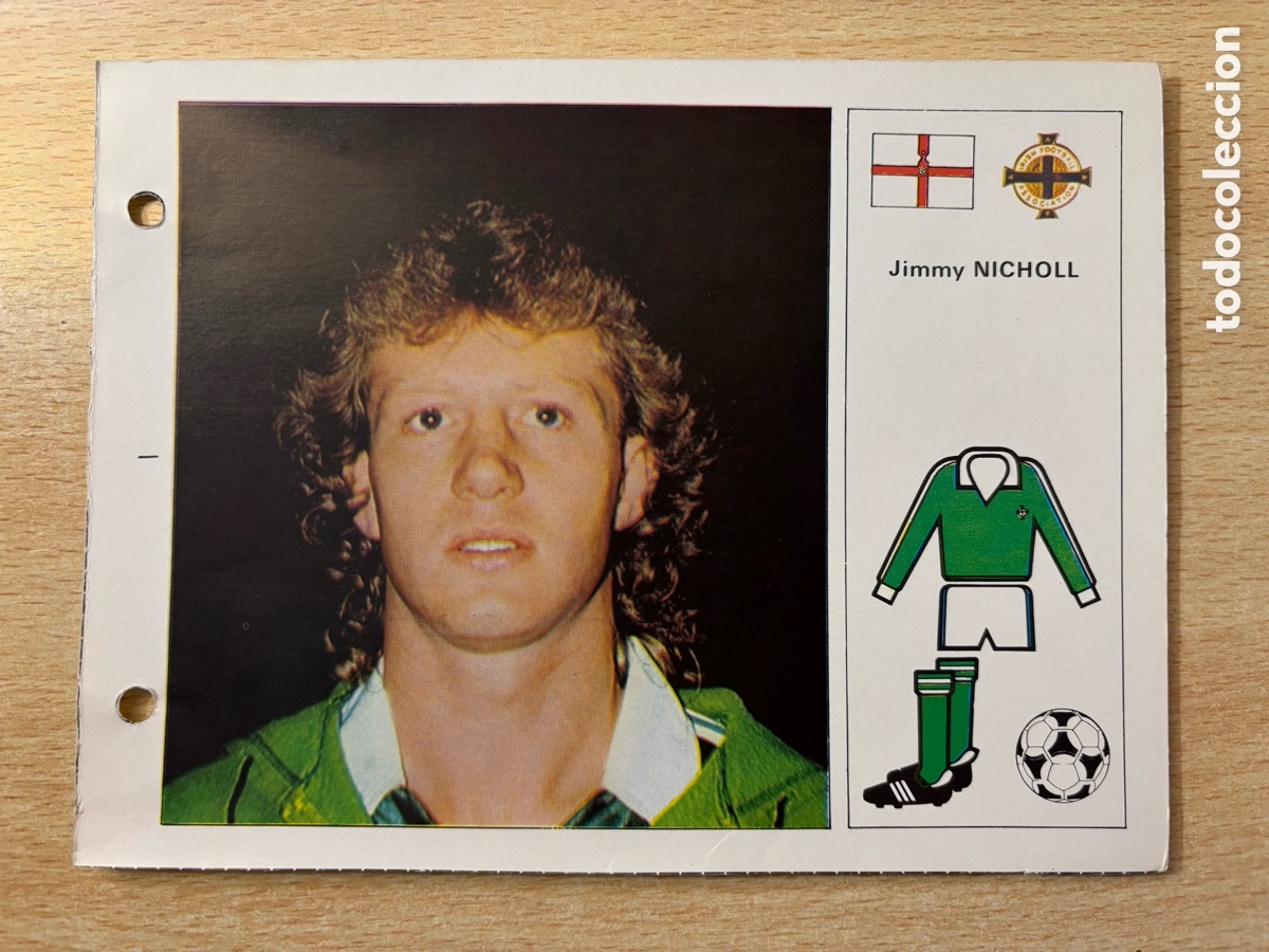 Cromos de F&uacute;tbol: # 90 Jimmy Nicholl Irlanda del Norte Las Estrellas del Mundial 82 mide 18x14 cm