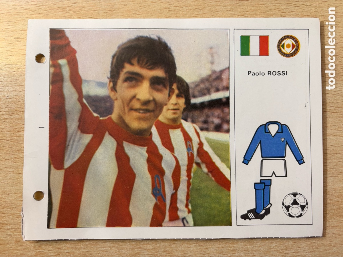 Cromos de F&uacute;tbol: # 96 Paolo Rossi Italia Las Estrellas del Mundial 82 mide 18x14 cm