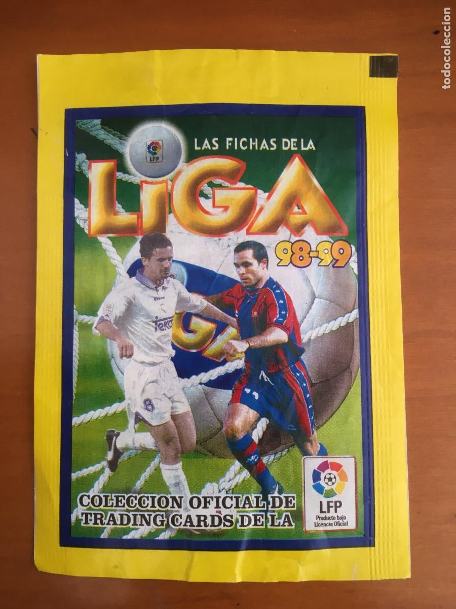 Cromos de F&uacute;tbol: las fichas de la liga 98 99 sobre cromos sin abrir cerrado