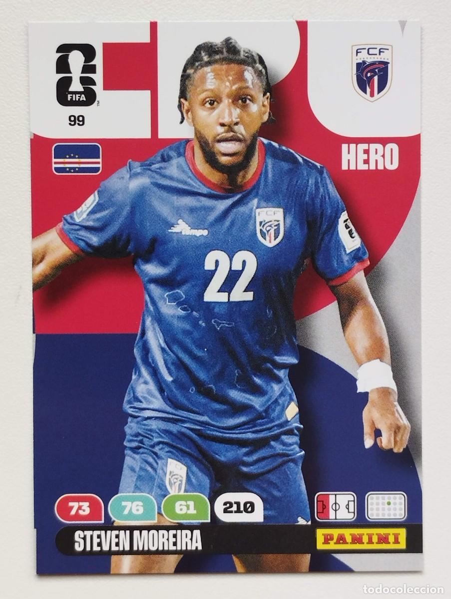 Cromos de F&uacute;tbol: CROMO CARD ADRENALYN MUNDIAL WORLD CUP 2026 HERO 99 STEVEN MOREIRA CABO VERDE