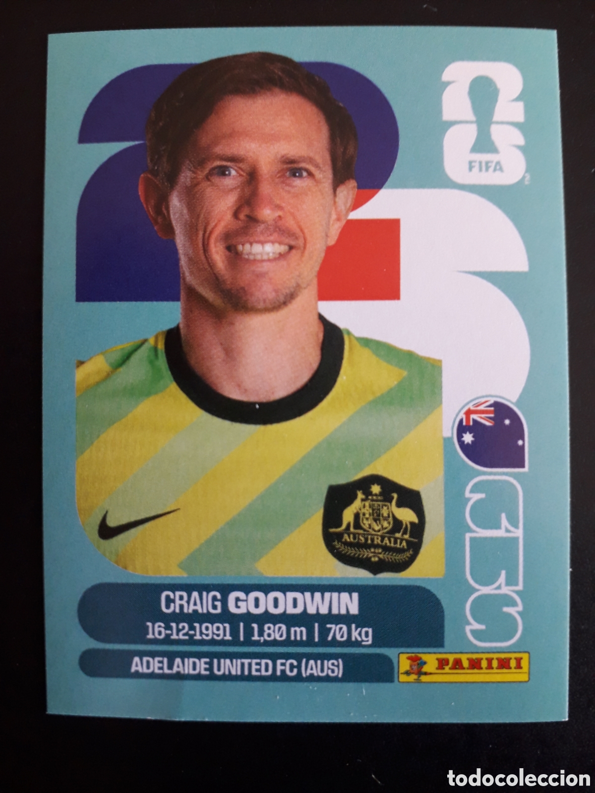 Cromos de F&uacute;tbol: GOODWIN AUSTRALIA AUS 17 MUNDIAL F&Uacute;TBOL 2026 FIFA WORLD CUP PANINI SIN PEGAR PEDIDO M&Iacute;NIMO 3&euro;