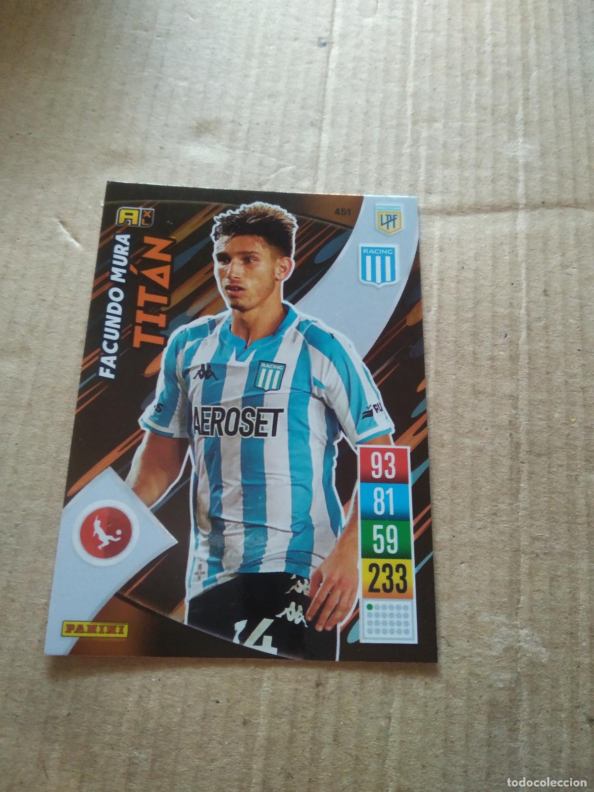 Cartes &agrave; collectionner de Football: 451 FACUNDO MURA RACING CROMO FUTBOL ARGENTINO PANINI LIGA ARGENTINA 2021-2022 ADRENALYN