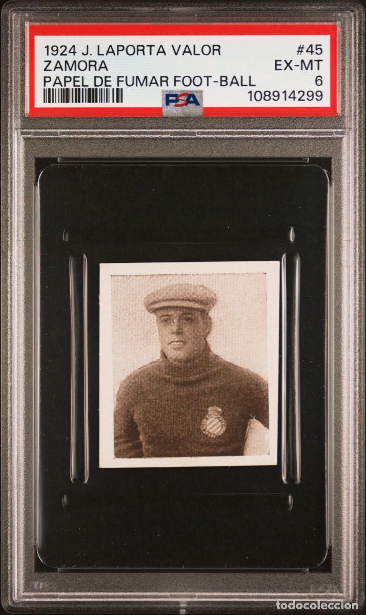 Cromos de F&uacute;tbol: Zamora J.Laporta #45 Valor Papel de fumar FOOT-BALL 1924 PSA 6