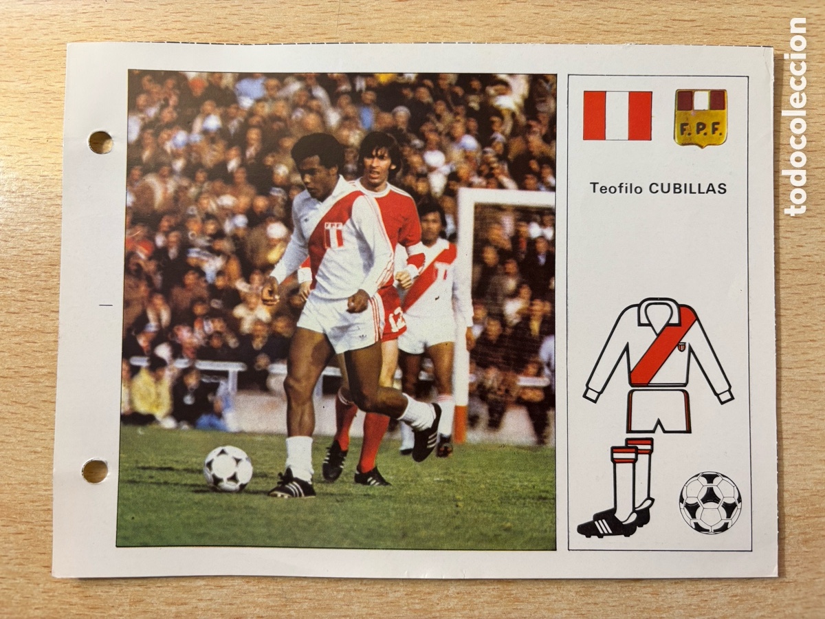 Cromos de F&uacute;tbol: # 107 Teofilo Cubillas Peru Las Estrellas del Mundial 82 mide 18x14 cm