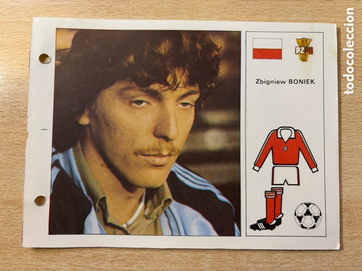 Football Stickers: # 109 Zbigniew Boniek Polonia Las Estrellas del Mundial 82 mide 18x14 cm