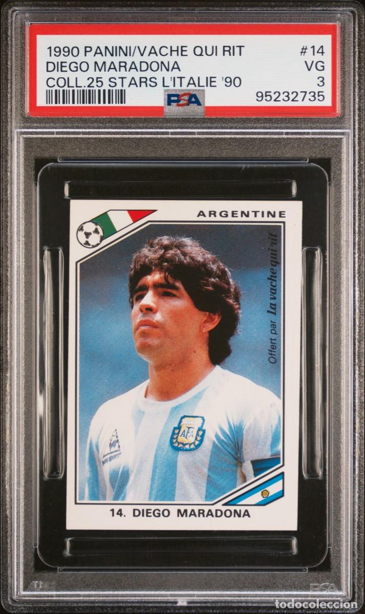 Football Stickers: Diego Maradona #14 Aregentina Panini Vache Qui Rit Coll 25 Stars Italie 90 PSA 3