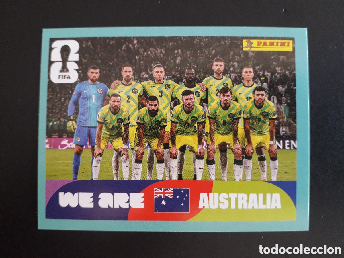 Cromos de F&uacute;tbol: EQUIPO AUSTRALIA AUS 13 MUNDIAL F&Uacute;TBOL 2026 FIFA WORLD CUP PANINI SIN PEGAR PEDIDO M&Iacute;NIMO 3&euro;
