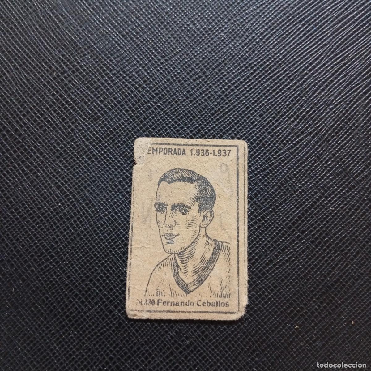 Cartes &agrave; collectionner de Football: 330 FERNANDO CEBALLOS RACING CERILLAS Y FOSFOROS 1936 1937 LIGA 36 37 FUTBOL CROMO - A123 PG46