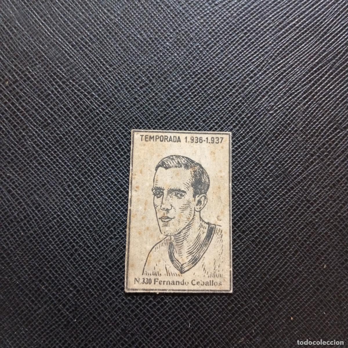 Cromos de F&uacute;tbol: 330 FERNANDO CEBALLOS RACING CERILLAS Y FOSFOROS 1936 1937 LIGA 36 37 FUTBOL CROMO - A123 PG55 B