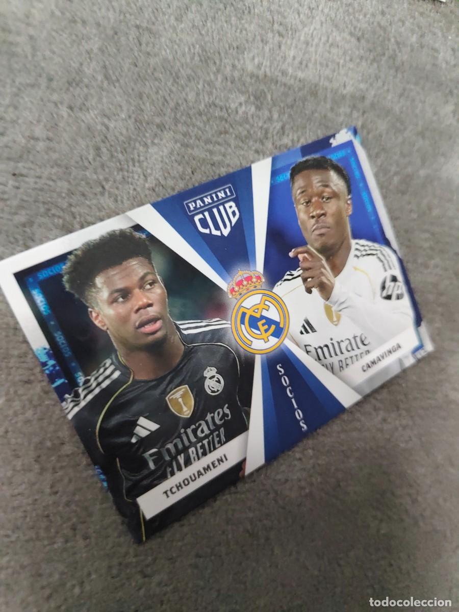 Cromos de F&uacute;tbol: SO 46 PANINI CLUB REAL MADRID 25 26 TCHOUAMENI &ndash; CAMAVINGA SOCIOS 2025 2026
