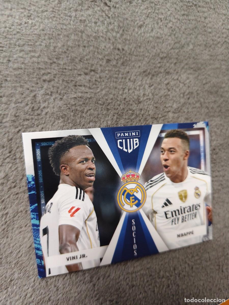 Cromos de F&uacute;tbol: SO 49 PANINI CLUB REAL MADRID 25 26 VINI JR. &ndash; MBAPP&Eacute; SOCIOS 2025 2026