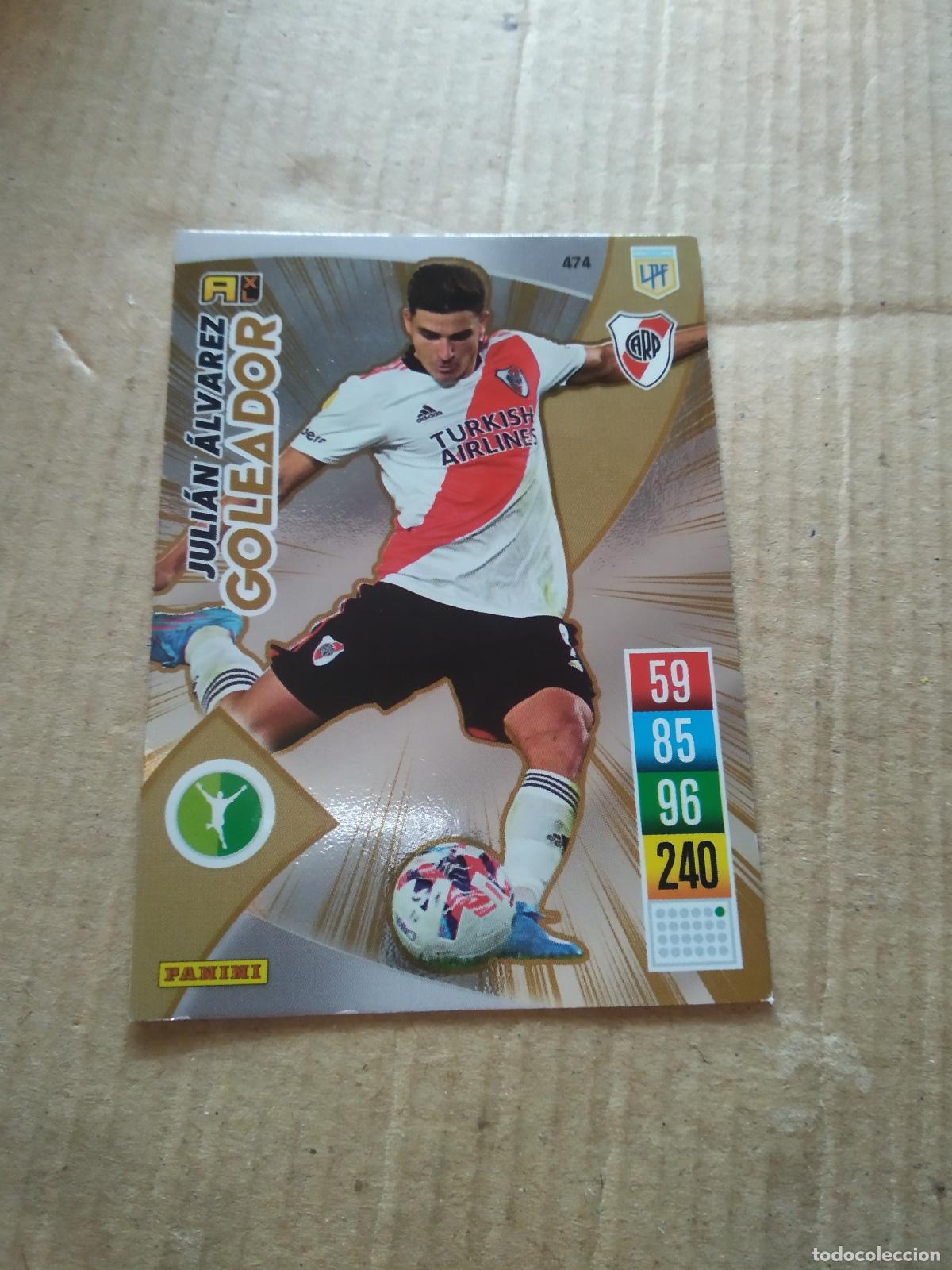 Cromos de F&uacute;tbol: 474 JULIAN ALVAREZ ROOKIE RIVER CROMO FUTBOL ARGENTINO PANINI LIGA ARGENTINA 2021-2022 ADRENALYN
