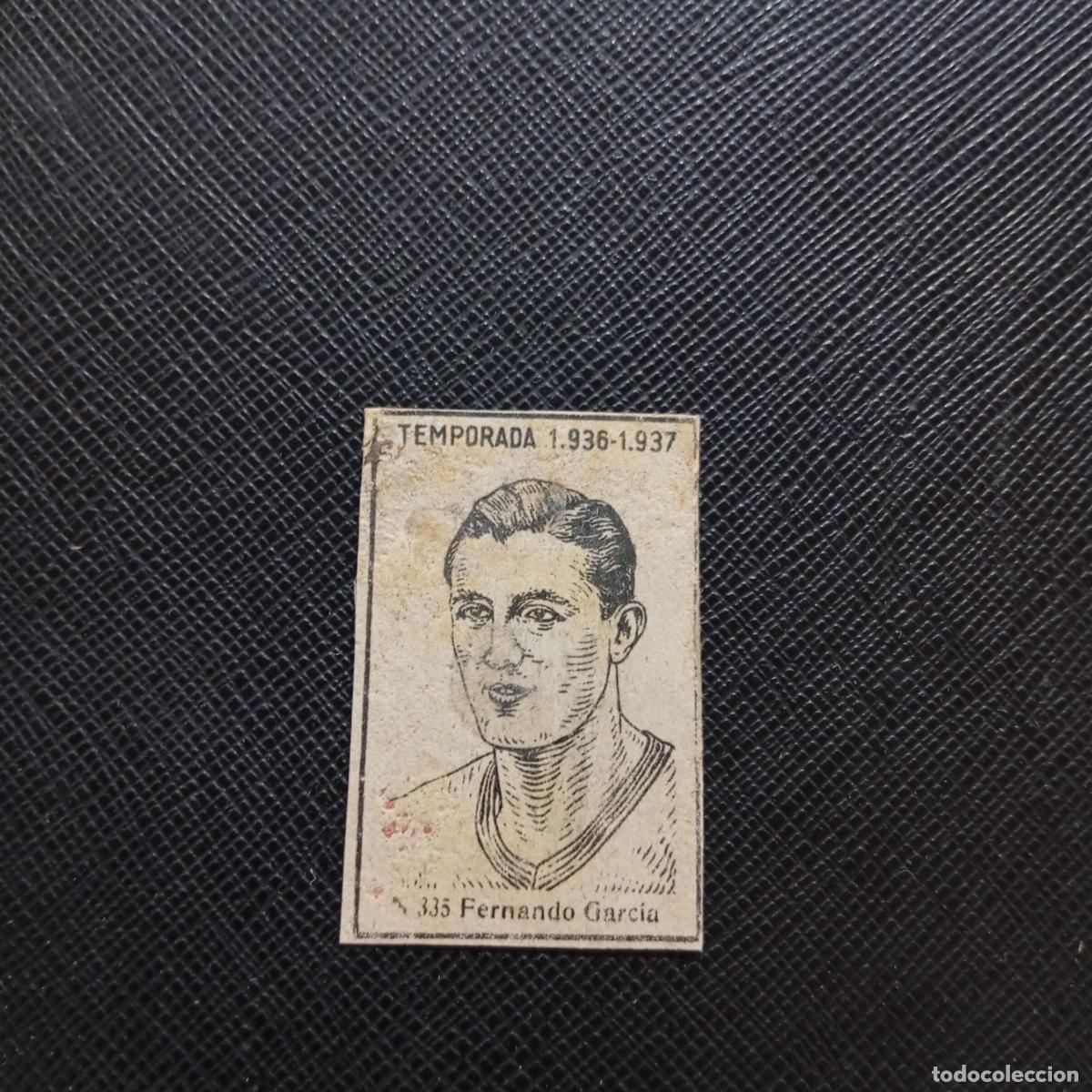 Football Stickers: 335 FERNANDO GARCIA RACING CERILLAS Y FOSFOROS 1936 1937 LIGA 36 37 FUTBOL CROMO - A123 PG307