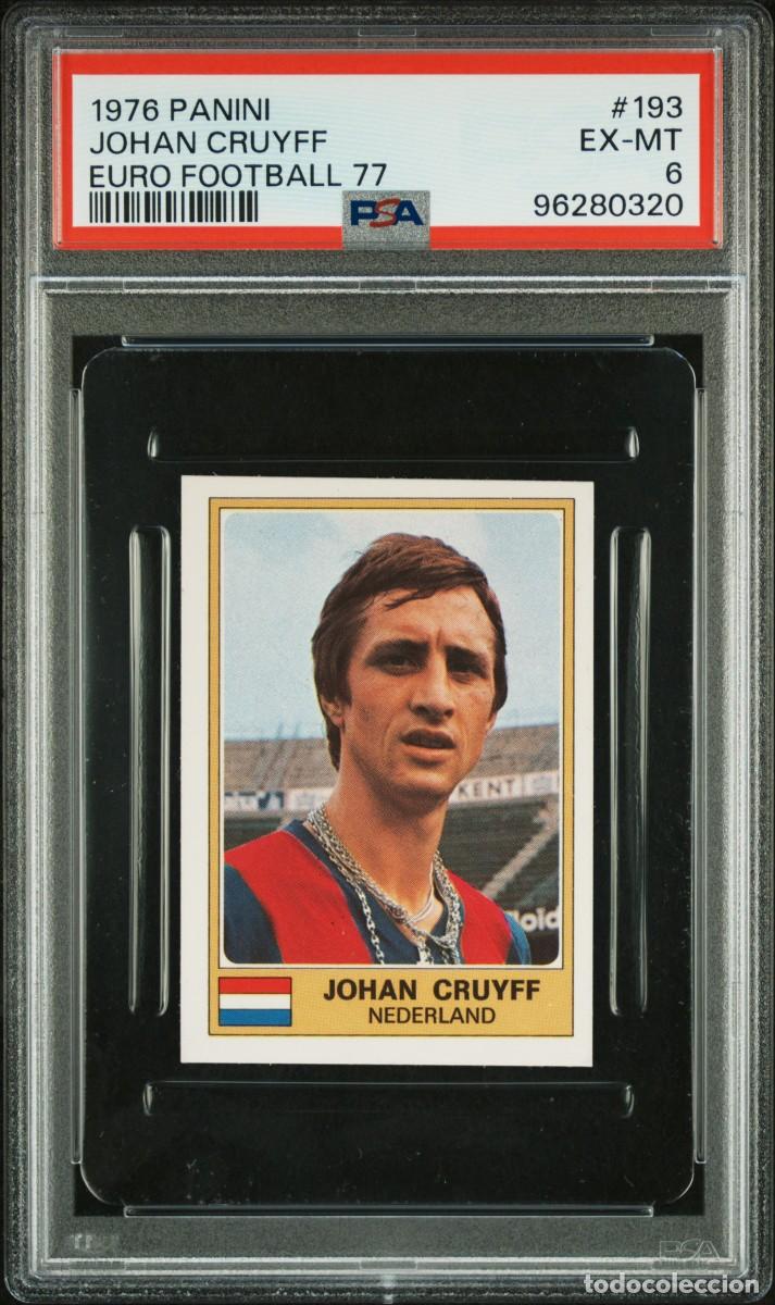 Cromos de F&uacute;tbol: Johan Cruyff #193 Nederland Panini Euro Football 1976 77 Psa 6