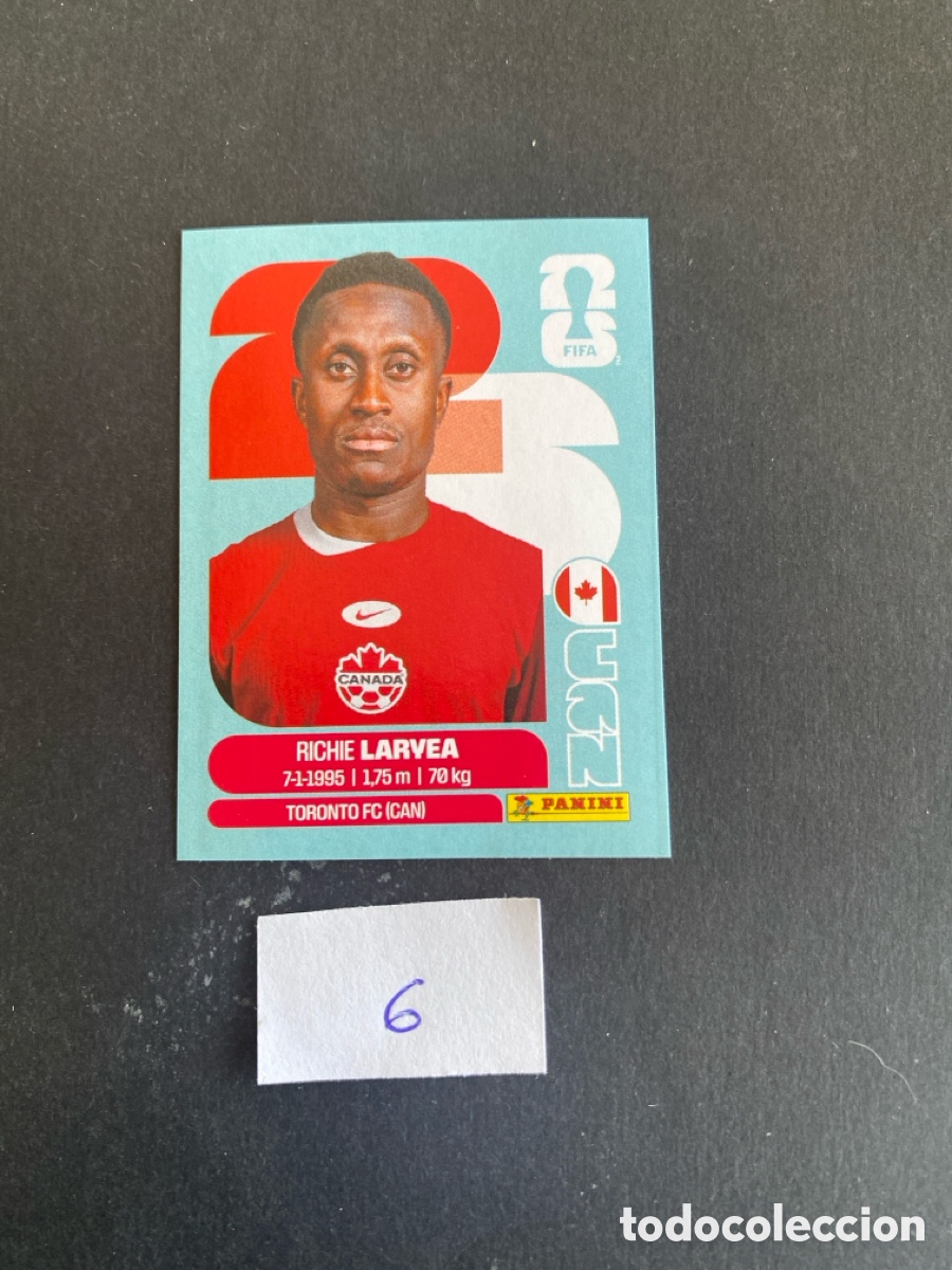 Cromos de F&uacute;tbol: Cromo Canada Mundial 26 N* 6 nuevo