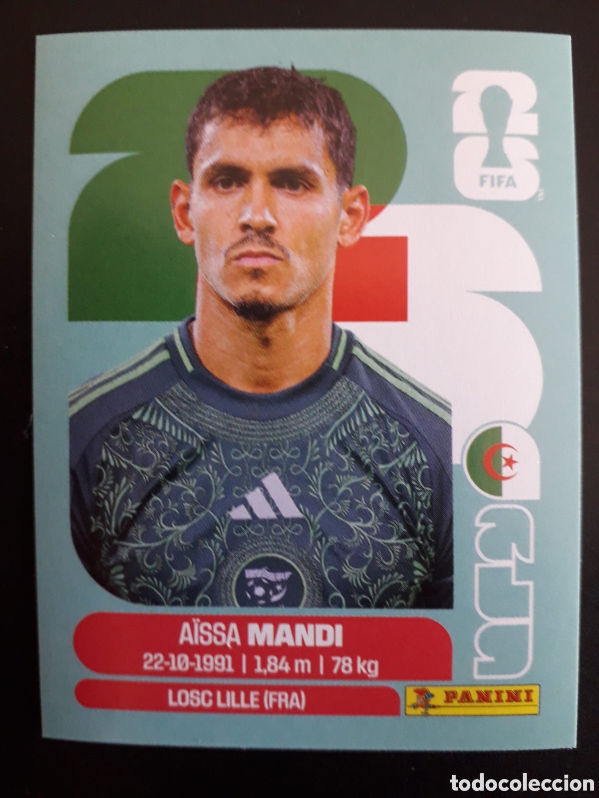 Cromos de F&uacute;tbol: MANDI ARGELIA ALG 7 MUNDIAL F&Uacute;TBOL 2026 FIFA WORLD CUP PANINI SIN PEGAR PEDIDO M&Iacute;NIMO 3&euro;