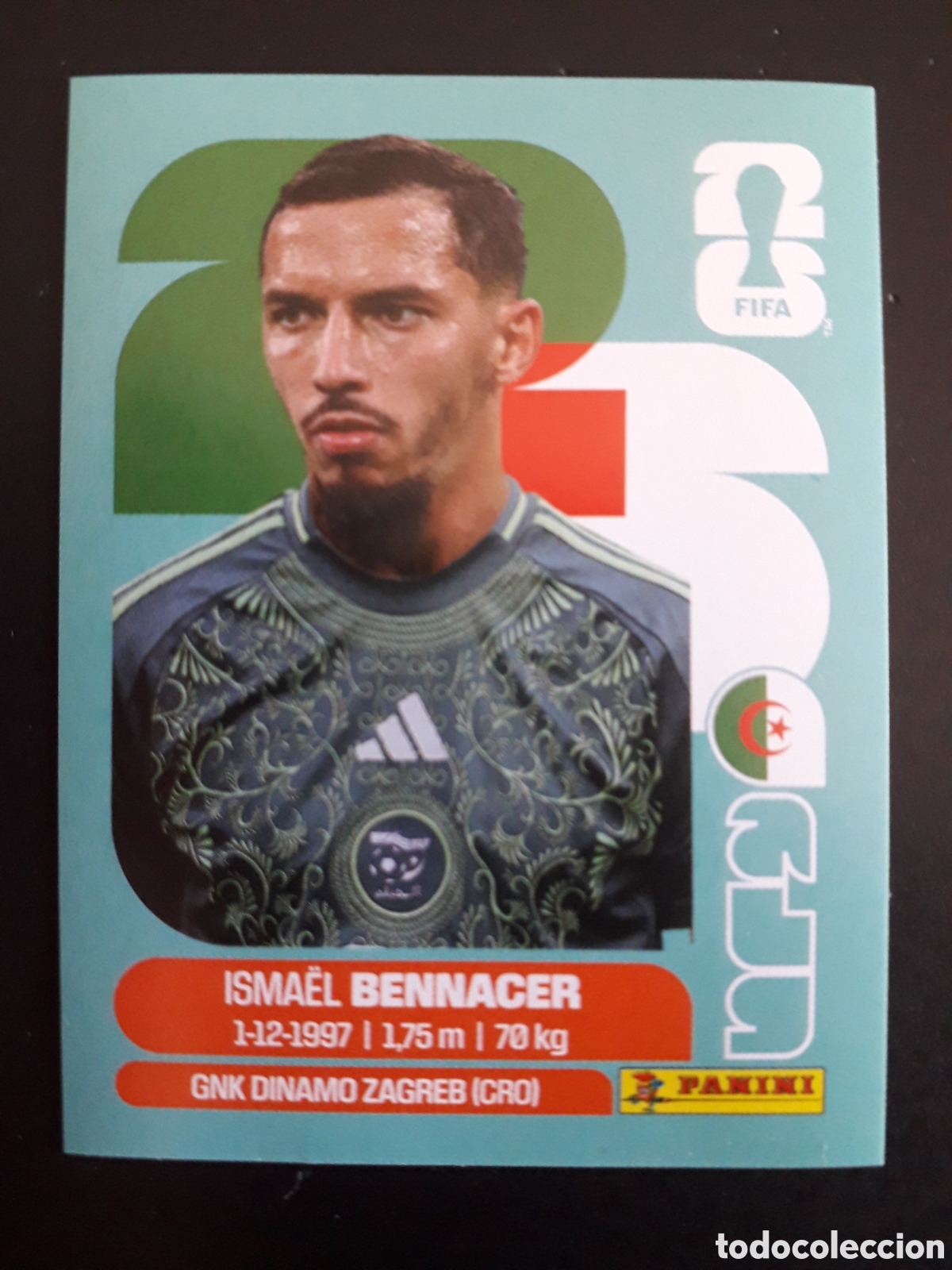 Cromos de F&uacute;tbol: BENNACER ARGELIA ALG 8 MUNDIAL F&Uacute;TBOL 2026 FIFA WORLD CUP PANINI SIN PEGAR PEDIDO M&Iacute;NIMO 3&euro;