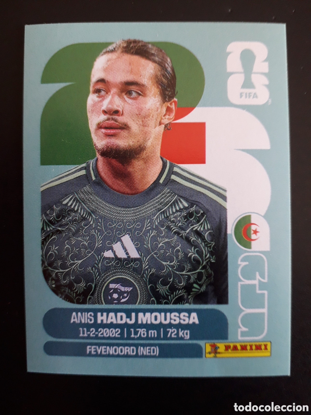 Cromos de F&uacute;tbol: HADJ MOUSSA ARGELIA ALG 17 MUNDIAL F&Uacute;TBOL 2026 FIFA WORLD CUP PANINI SIN PEGAR PEDIDO M&Iacute;NIMO 3&euro;