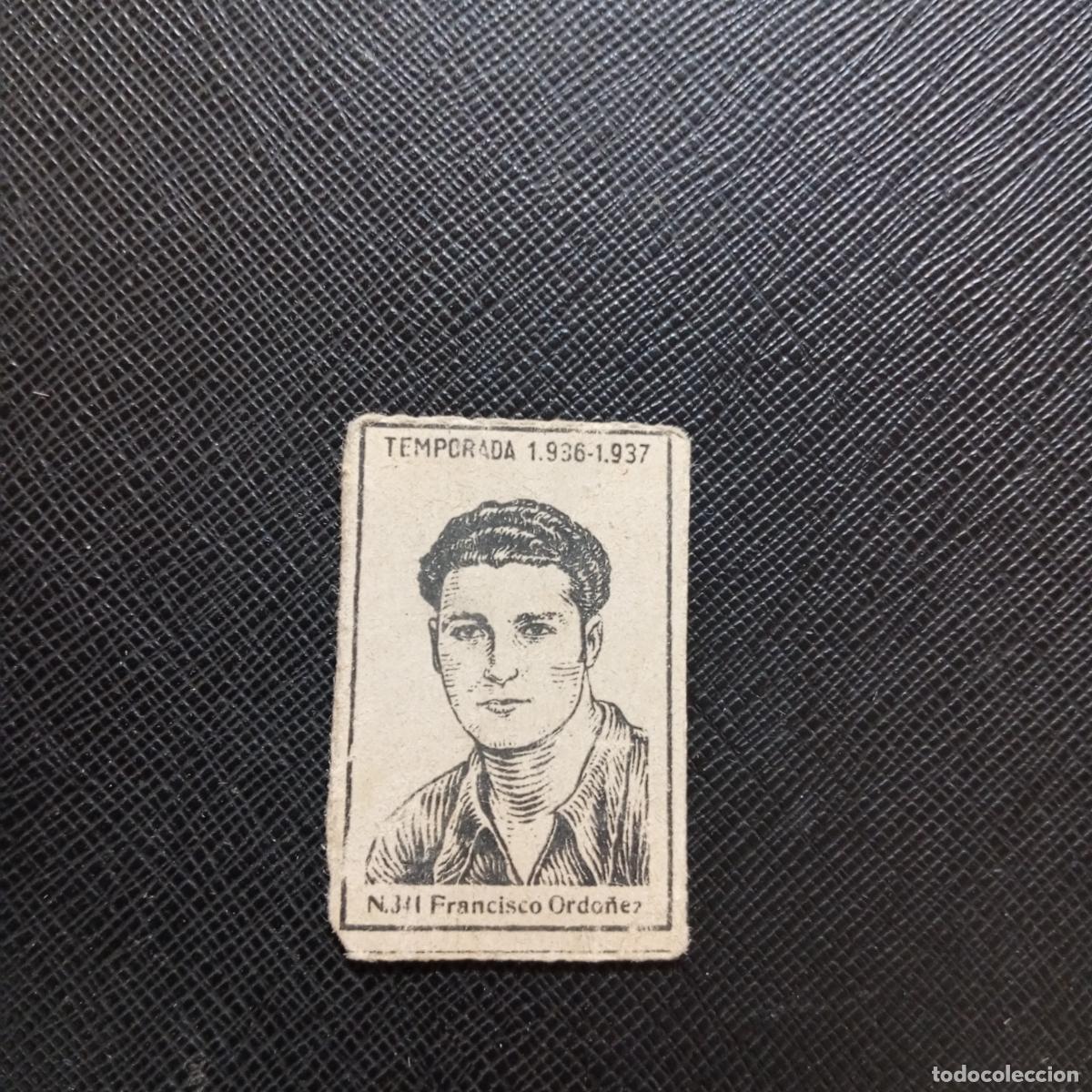 Cromos de F&uacute;tbol: 341 FRANCISCO ORDO&Ntilde;EZ CADIZ CERILLAS Y FOSFOROS 1936 1937 LIGA 36 37 FUTBOL CROMO - A120 PG10