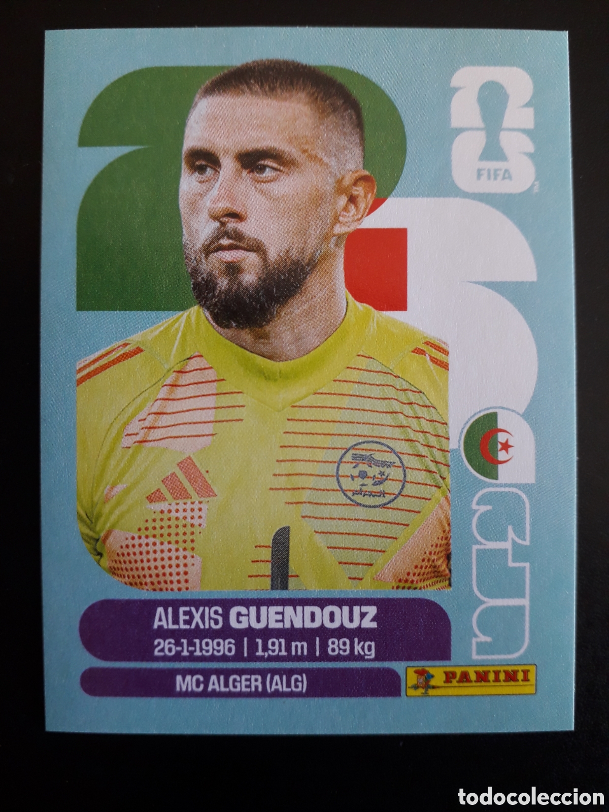 Cromos de F&uacute;tbol: GUENDOUZ ARGELIA ALG 2 MUNDIAL F&Uacute;TBOL 2026 FIFA WORLD CUP PANINI SIN PEGAR PEDIDO M&Iacute;NIMO 3&euro;