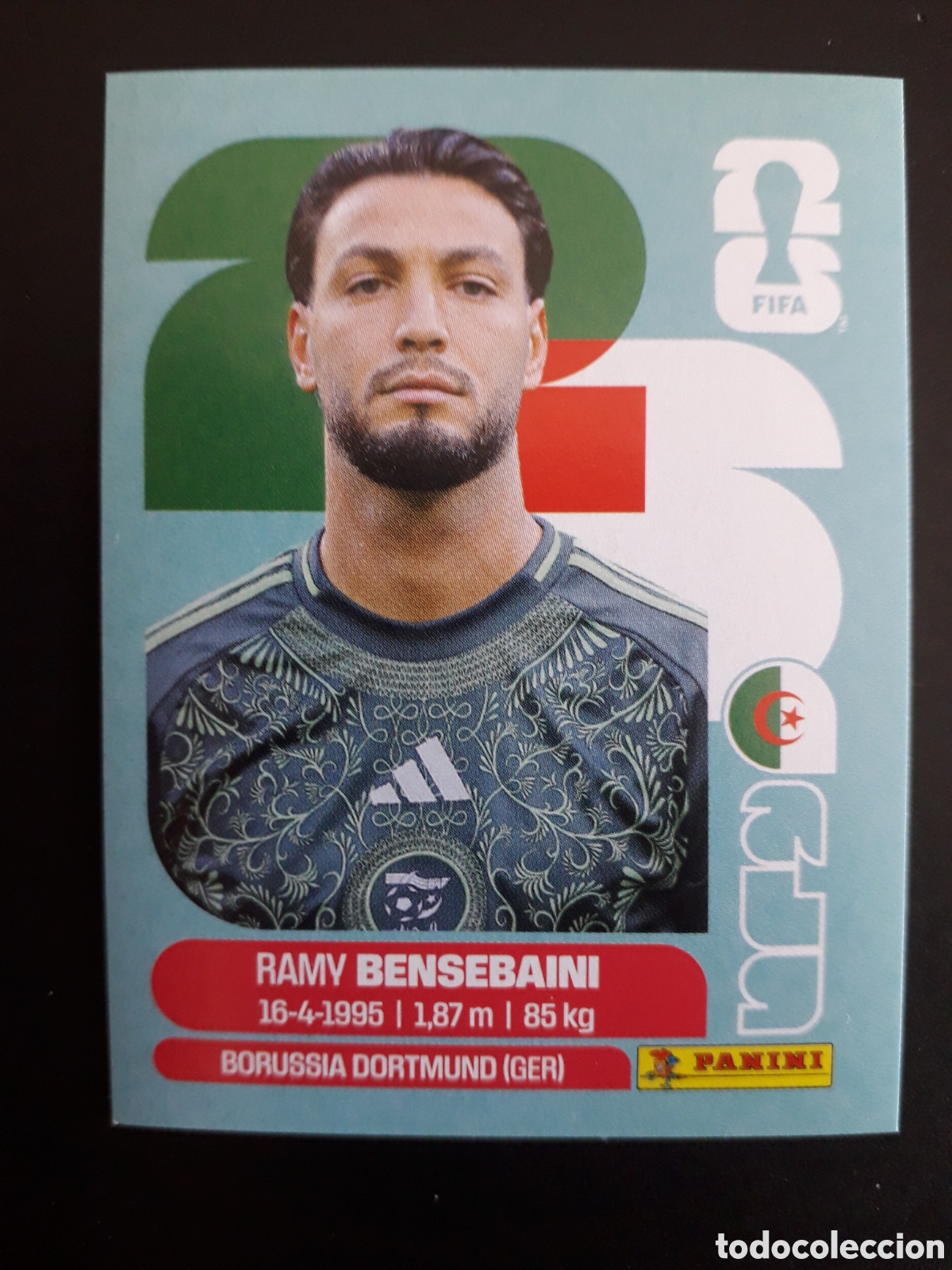 Cartes &agrave; collectionner de Football: BENSEBAINI ARGELIA ALG 3 MUNDIAL F&Uacute;TBOL 2026 FIFA WORLD CUP PANINI SIN PEGAR PEDIDO M&Iacute;NIMO 3&euro;