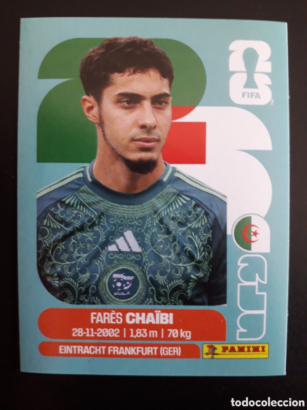 Cartes &agrave; collectionner de Football: CHA&Iuml;BI ARGELIA ALG 14 MUNDIAL F&Uacute;TBOL 2026 FIFA WORLD CUP PANINI SIN PEGAR PEDIDO M&Iacute;NIMO 3&euro;