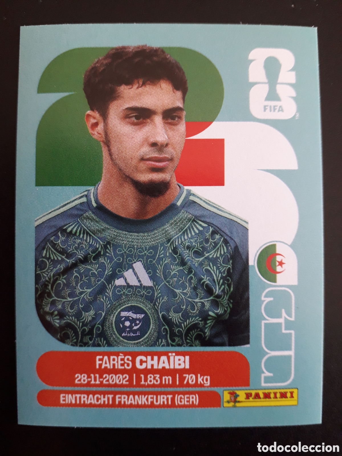 Cartes &agrave; collectionner de Football: CHA&Iuml;BI ARGELIA ALG 14 MUNDIAL F&Uacute;TBOL 2026 FIFA WORLD CUP PANINI SIN PEGAR PEDIDO M&Iacute;NIMO 3&euro;