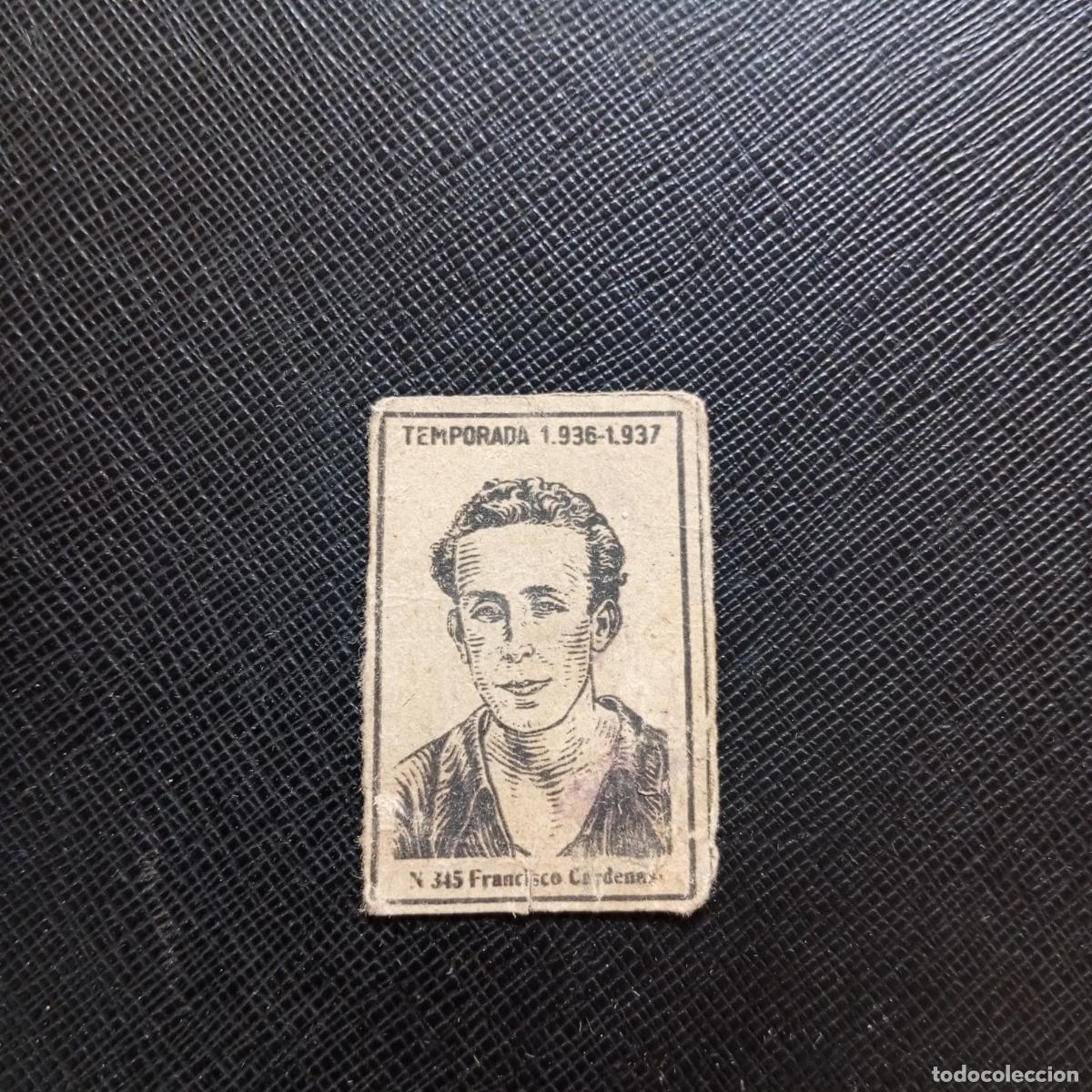 Cromos de Futebol: 345 FRANCISCO CARDENAS CADIZ CERILLAS Y FOSFOROS 1936 1937 LIGA 36 37 FUTBOL CROMO - A120 PG253