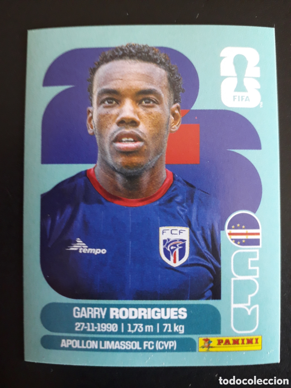 Cromos de F&uacute;tbol: RODRIGUES CABO VERDE CPV 15 MUNDIAL F&Uacute;TBOL 2026 FIFA WORLD CUP PANINI SIN PEGAR PEDIDO M&Iacute;NIMO 3&euro;